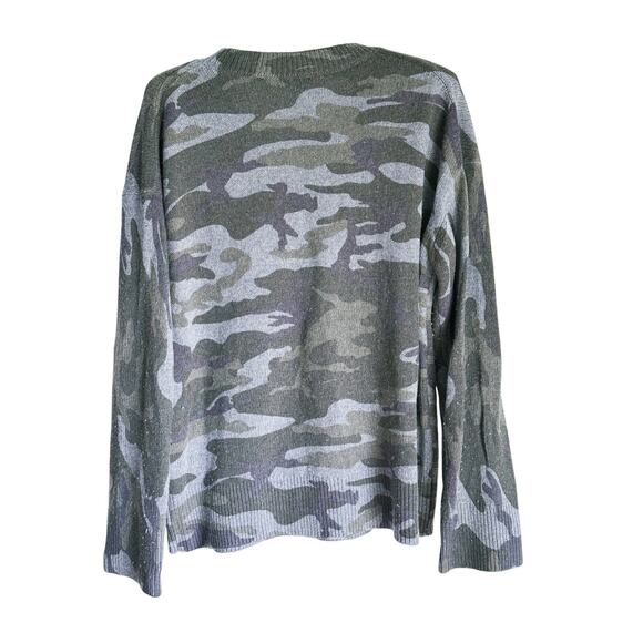 Rails Juno Wool Crewneck Sweater Camo Green Large Army Utility Quiet Luxury Cozy - Picture 8 of 13